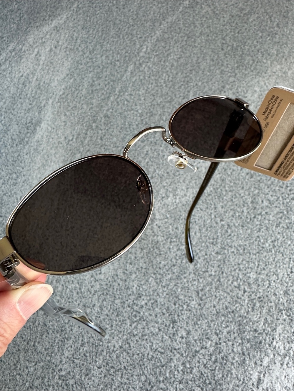 NWT FRYE Savannah Women’s Sunglasses in Olive Gold Slim Oval Metal Frame No Case - Picture 10 of 14